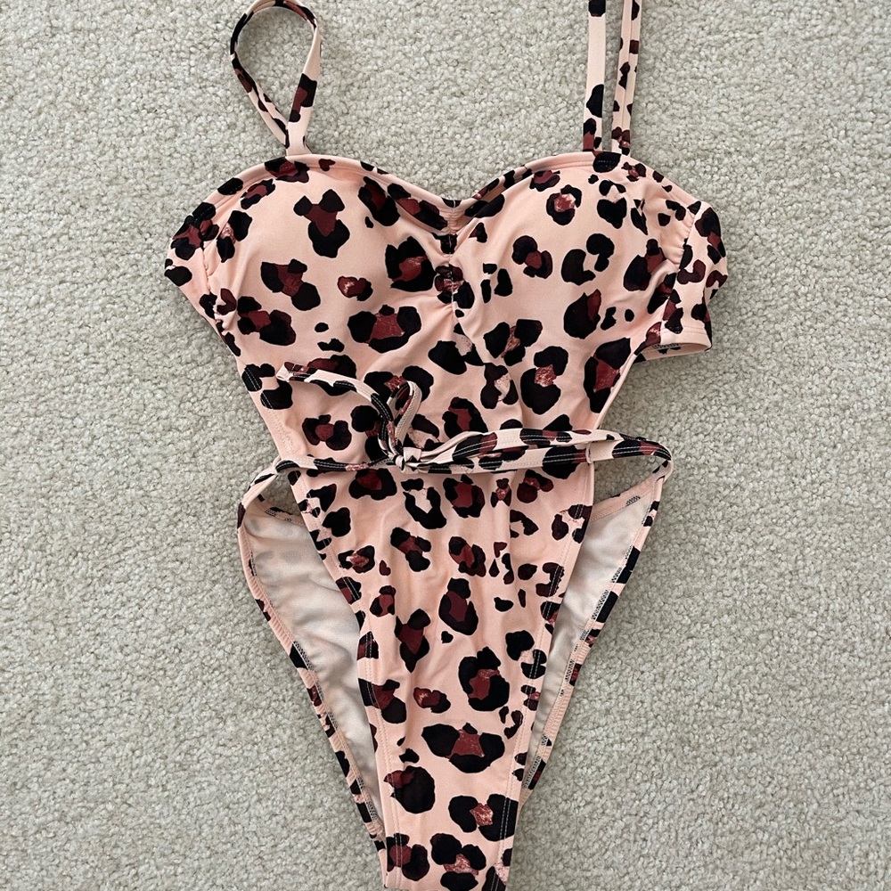 Adore Me Pink and Black Bikini Bold Swimwear